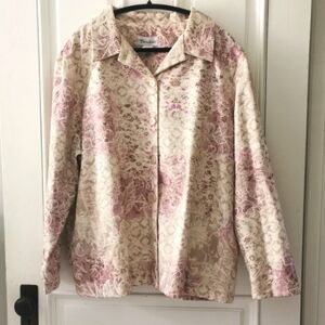 TanJay vintage 90s floral brocade womens jacket, tapestry Size XL. EUC